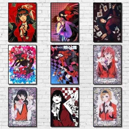 Self-adhesive Wall Sticker Anime Kakegurui Poster Painting Nordic Prints Wall Art Pictures for Living room Modern Home Decor