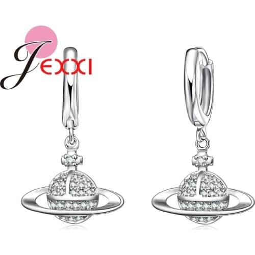 Venus In Crystal Earth Look Hoop Earrings For Women Girl Best Gift New Silver Earring For Birthday Anniversary Party
