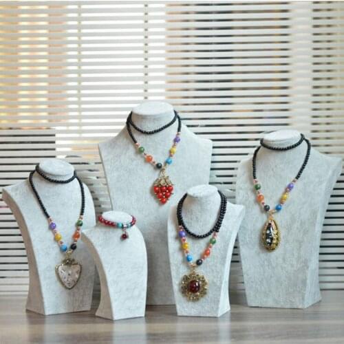 Gray Necklace Display Stand Holder Jewelry Mannequin Bust For Necklace Pendant Window Display Size 40cm~20cm Heigh