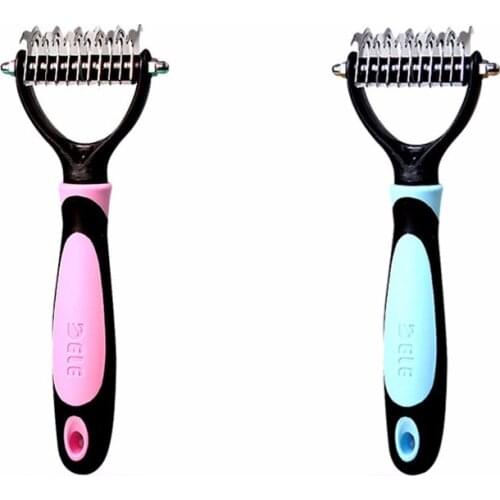 Hair Remove Comb Dogs Knotted Grooming Slicker Detangler Trimming Dematting Shedding Brush Grooming Tool for Long Hair Curly Pet