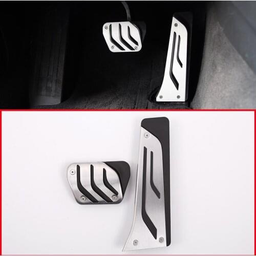 2pcs No Drill Anti-slip Fuel Brake Steel Foot Pads Pedals Cover For BMW F30 F31 F34 F32 F33 F36 F10 F25 F26 F15 F16 E70 E71 G11