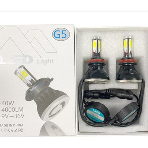 G5 LED Light H7 LED Headlights Car H4 LED HB3 Automobiles Headlamp COB 4 Sides LED Bulbs 2pcs 80W 8000LM