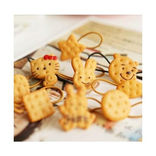 Child Hair Accessory Hair Jewelry Biscuits Cartoon Style Headband Hair Rope