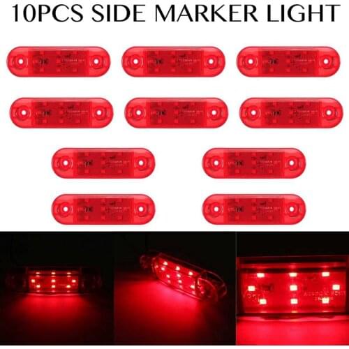 10Pcs 12V-24V 9 LED Car Truck Side Marker Light Lamp Tail Light Signal Indicator Warning for Trailer Caravan Lorry Van