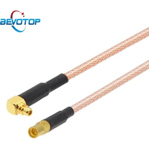 2pcs RG316 Cable MMCX Female to MMCX Male Right Angle Plug Adapter 50 Ohm RF Coaxial Pigtail Extension Cable RF Coax Jumper