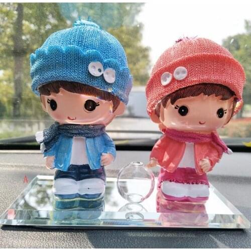 4.4" New car perfume cartoon couple car perfume ornaments