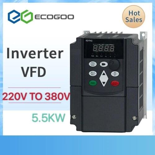 50hz to 60hz 5.5kw single phase 220v ac to 3 phase 380v / 415v ac frequency converter VFD inverter for motor speed control