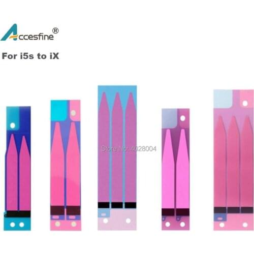 ACCESFINE 10pcs Original Battery Adhesive phone Sticker For iPhone X 5s 5c 6 6s 7 8 plus Battery Glue Tape Strip Tab Replacemet