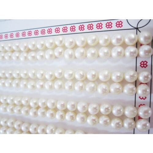 Free Shipping 96pcs 6-7 mm white nature fresh water pearl beads, one hole pearl