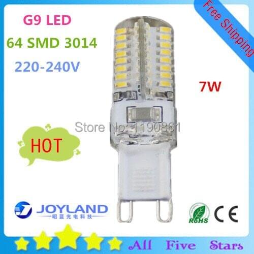 DHL Free shipping AC220~240V G9 LED Bulb Lamp 7W Replace 50W Halogen Bulb 360 Beam Angle 2 Years Warranty 50pcs/Lot