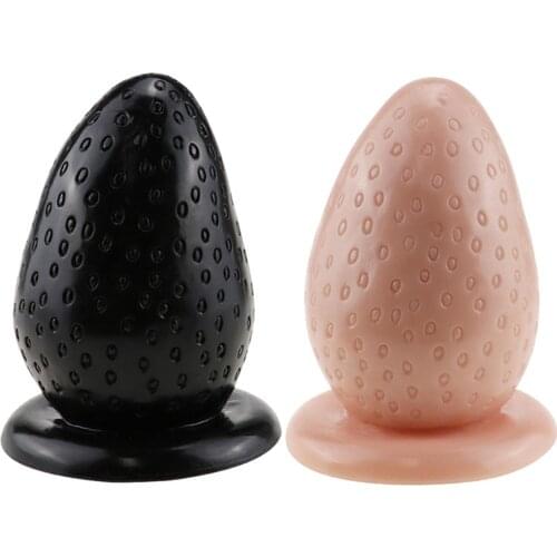 Bestco 18+Huge Anal Plug Strawberry Soft Sillicone Dildo Butt Massage Stimulate G-Spot Adult Sex Toys Flirting Goods For Couples