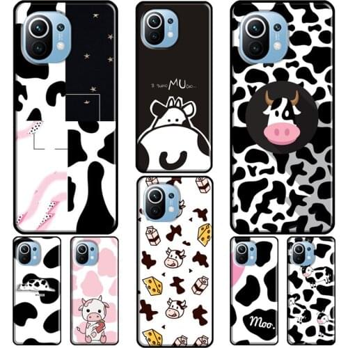 Cow Pattern Black White For POCO X3 Pro F2 F3 M3 Case For Xiaomi Mi 11 Pro 10T 9T Mi 9 A3 Note 10 Lite Back Cover