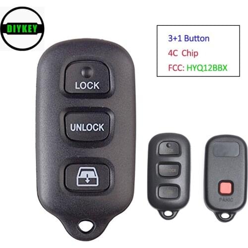 DIYKEY Keyless Entry 4 Button Remote Car Key Fob for Toyota 4Runner 1999-2009 Sequoia 2000-2007 FCC ID: HYQ12BB
