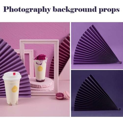 Solid Color Photo Backdrop Background Paper Folding Fan Food Makeups Blogger Photo Studio Ins Props Wedding Party Decoration