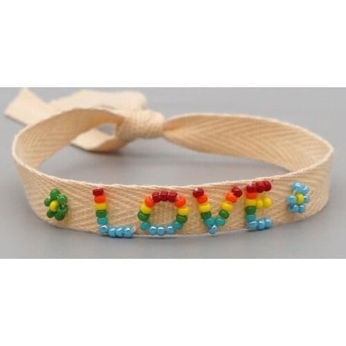 Go2boho 2021 Fabric Cloth Bracelets Letter LOVE Pulseras Jewelry Boho Summer Bracelet Gift For Girl Friendship Womens Jeweler