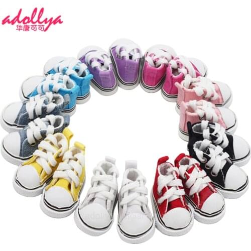 1/6 BJD Doll Accessories Doll Shoes 5cm High Top Canvas BJD Handsome Candy Color Sneakers Toys For Girls Fashion Shoes For Dolls