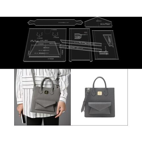 Diy Handmade Leather Goods Acrylic Type Drawing Tote Bag Lady Casual Shoulder Bag Drawing