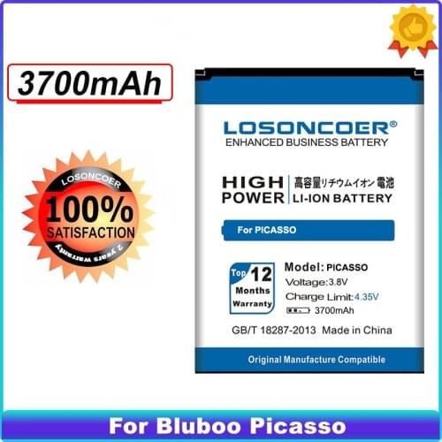 LOSONCOER 3700mAh for Bluboo Picasso Battery
