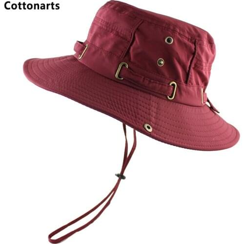 New Women Adjustable Sun Hat Men Bucket Cap Summer Fishing Boonie UV Protection Solid Color Beach Caps Outdoor Sport Casual Hats