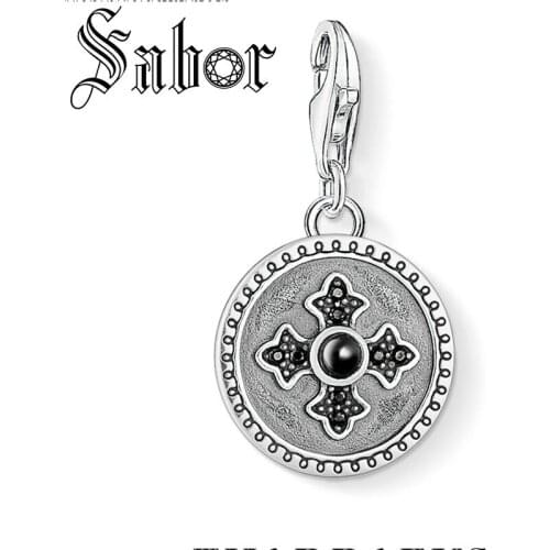 New Authentic Tibetan Silver Cross Coin Disc Charm European Fashion Vintage Jewelry Making for Boy Girl Fit Gifts thomas