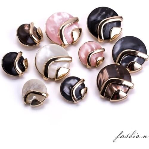 New Arrival Fashion Womens Metal Buttons Free Shipping Color Pearl Button Combination Top Clothing Cashmere Wool Coat Button