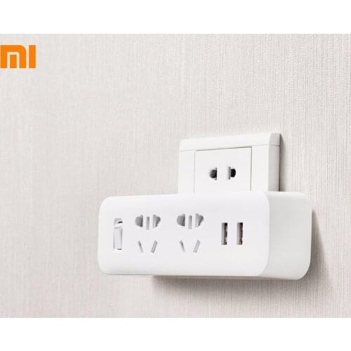 Original Xiaomi Mijia Power Strip Converter 5V 2.1A Portable Plug Power Strip Adapter With 2Sockets 2USB for Home Office