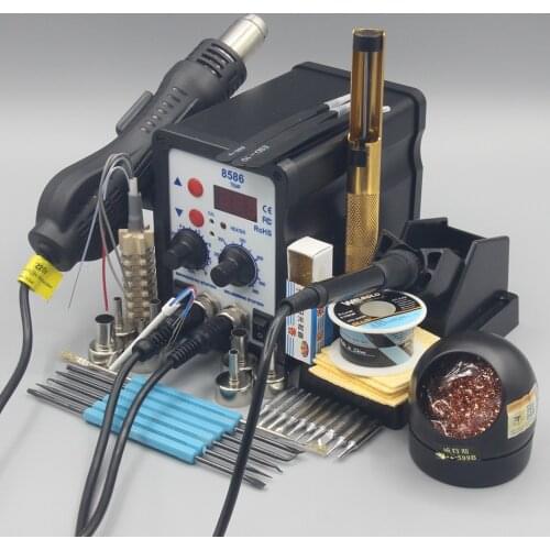 2 in 1 Soldering station LCD Digital Display Welding Rework Station For cell-phone BGA SMD PCB IC Repair Solder Tools 8586