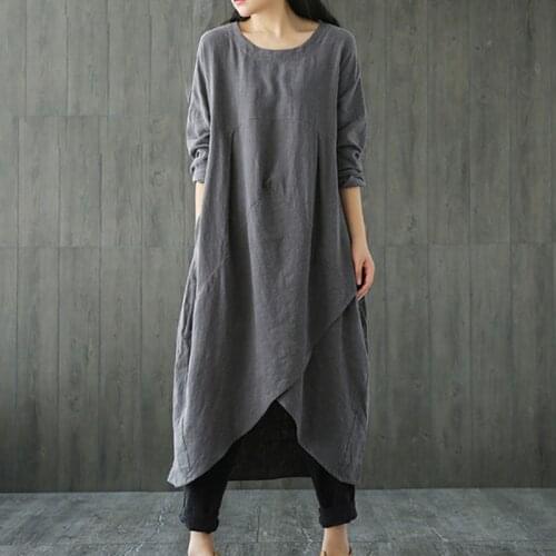 Maternity long-sleeved dress loose womens pregnancy clothes autumn 2020
