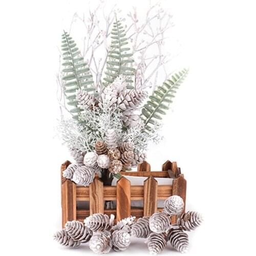 Crafts 1Bunch/lot Pine Cones Bouquet For Christmas Decor Handmade Wreath Garland Floral Craft Artificial Plants