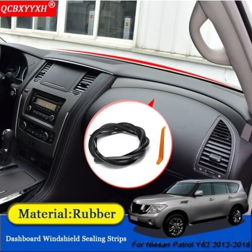 Car-styling Rubber Anti-Noise Soundproof Dustproof Car Dashboard Windshield Sealing Strip For Nissan Armada Patrol Y62 2012-2018