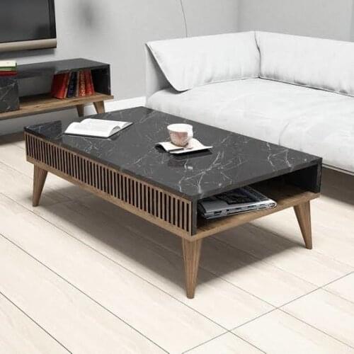 Modern Dekoranya Black Marble Medium Coffee table Modern Design Coffee table coffe table table basse
