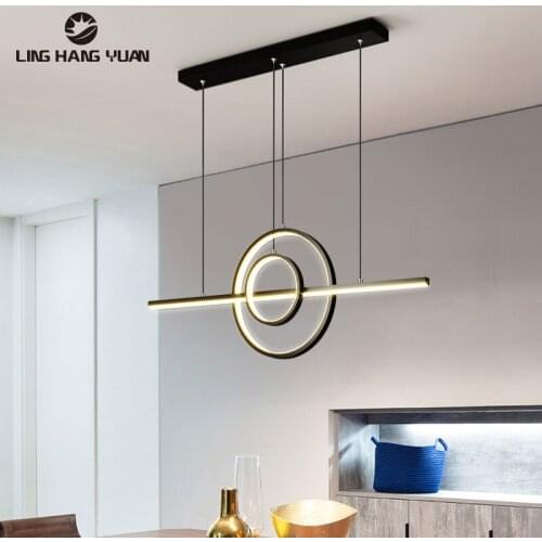 Modern Chandelier Led Lustre for Home Dining room Kitchen Ceiling Chandelier Lighting 110V 220V Chandelie Lamp Gold Black frame