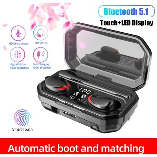 M15 TWS Bluetooth V5.1 Earphone Wireless Headphones Waterproof Sports Stereo Wireless Earphones Touch Bass Headset Mini Earbuds