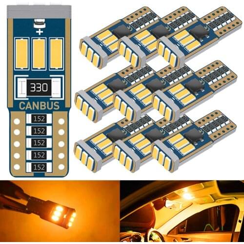 A Pack T10 W5W Car LED Interior Lights For Opel Astra H J G Corsa D C Insignia Vectra B Zafira Mokka Meriva leds for auto Amber