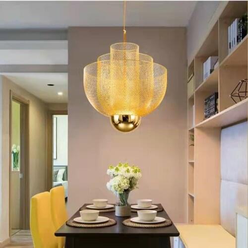 Nordic Modern Simplicity Hanging Pendant Lamp Home Deco Iron Art Led Pendant Lights for Living Room Dining Room Restaurant Foyer