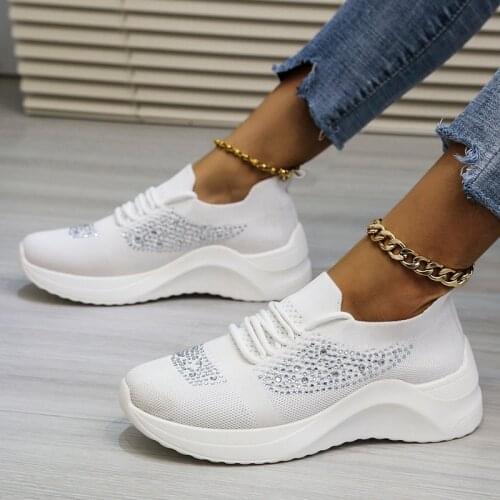 Women Sneakers Breathable Knitted Womens Running Shoes Dropshipping