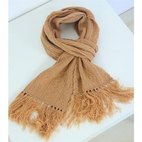 Pure cashmere thread knit women fashion solid thin scarfs shawl pashmina 25x180cm black 4color