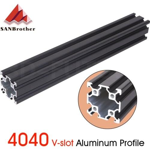 1PC BLACK 4040 European Standard Anodized Aluminum Profile Extrusion 100-800mm Length Linear Rail for CNC 3D Printer