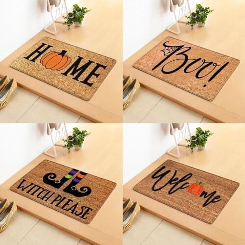 1 Piece Of Halloween Letter Door Mat Household Door Mat Living Room Kitchen Floor Mat Bedroom Carpet 60*40cm