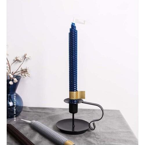 1pc Wrought Iron Taper Candle Holder Iron Candle Holders Matte Black candlestick holder Home or wedding decoration