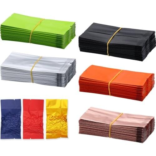 100pcs/lot 5-15g Colorful Small Tea Open Top Package Bags Pouch Heat Sealable Aluminum Foil Vacuum Bags for Food Packing Storage