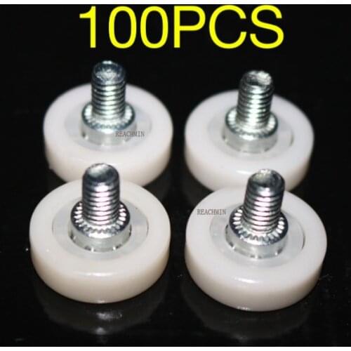 100Pieces/Lot Diameter:22mm M6 Drawer Bearing Pulley Wheels Furniture Door Moving Nylon Wheel