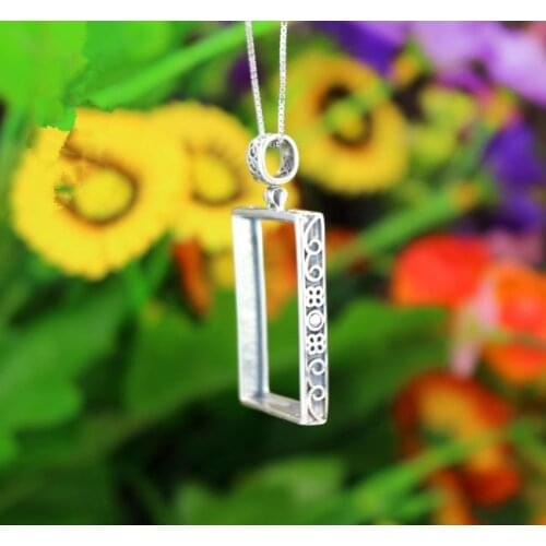 18x25mm Princess Cabochon Semi Mount Engagement Ring 925 Silver Art Nouveau Fine Jewelry Setting Vintage Classic