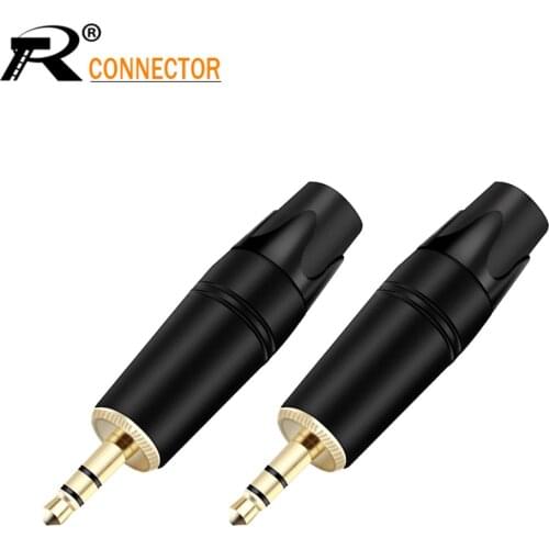 20pcs Aluminum Case 3.5mm Jack Stereo Audio/Earphone Plugs 24K Gold Plated Assembly Wire Connector 3poles Adapter