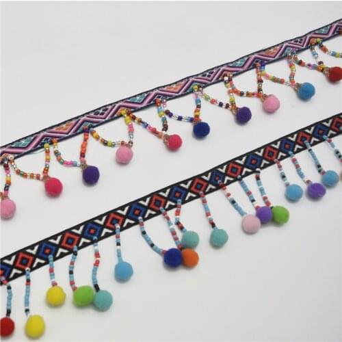 5yards 10mm Ball Pom Pom Bobble Trim Braid Fringe Ribbon Edging Craft Decoration
