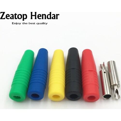 50Pcs Brass 4mm Silicone Insulated Banana Female Jack Socket Plug Connector for Test Probe Meter Instrument