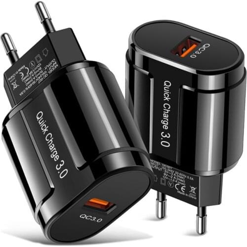 Tkey Quick Charger QC3.0 USB Charger EU US Wall Mobile Phone Charger Adapter for iPhone 11 XS MAX Fast Charging for Samsung