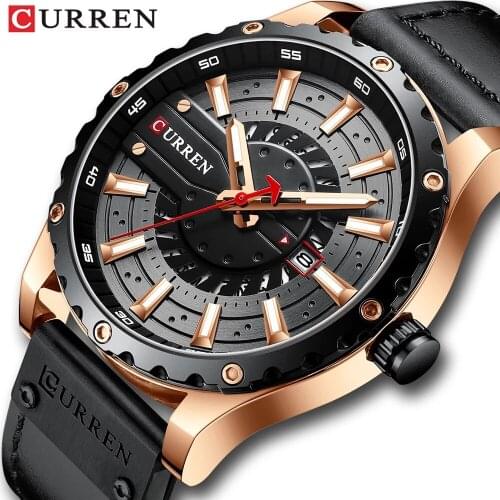 New CURREN Arrival Mens Watches Luxury Brand SportsQuartz Watch For Men Waterproof Wristwatch Leather Strap Date Reloj Hombre