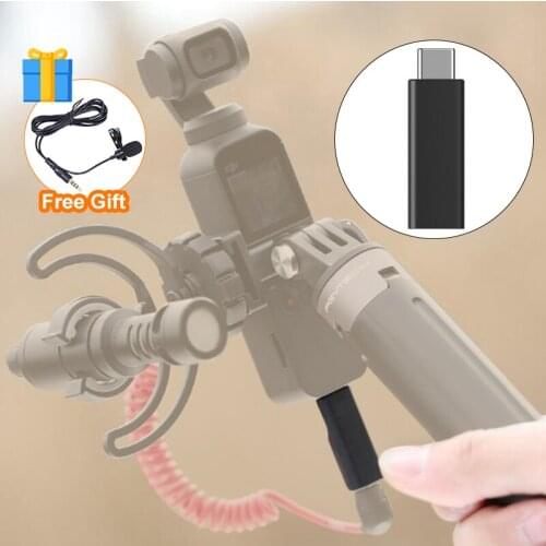 For DJI Osmo Pocket 2 3.5mm Adapter Supports external 3.5mm microphone mic mount for DJI Osmo Pocket Accessories