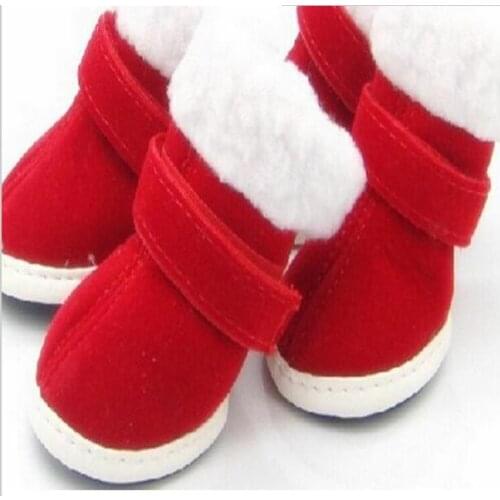 Pet Winter Warm Christmas Pet Dog Shoes Cute Holiday Dog Shoes Pet Dog Boots Puppy Small Dogs Shoes Size 1-5